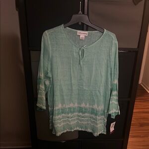 Women's Green Tie-Dye Top